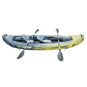 INTEX Explorer K2 Kayak inflable ligera de la caja de Color de embalaje de paleta de bomba de 2 asientos de botes de remo,