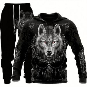 Sudadera con Capucha y Estampado 3D de Lobo para Hombre, Nueva Colección Otoño Invierno - Product Image 5