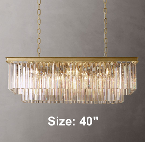 Lustre rectangulaire moderne en cristal et métal doré de luxe pour hôtel, villa, salle à manger, îlot de <span class=keywords><strong>cuisine</strong></span> - Product Image 3