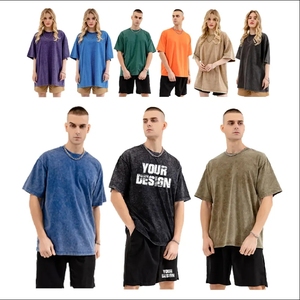 T-Shirt Vintage Oversize a Tinta Unita per Uomo/Donna in Cotone a Maniche Corte Stile Vintage Street <span class=keywords><strong>Hip</strong></span> <span class=keywords><strong>Hop</strong></span> - Product Image 5