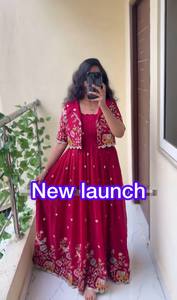 High On Demand Gown with <b>Jacket</b> Set for <b>Women</b> Elegant Party Wear Ethnic Outfit for <b>Wedding</b> Festival Available At Export Price - Product Image 2