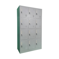Armoire en acier blanc à 12 portes, casier de rangement en métal avec miroir pour chambre à coucher, meubles de maison