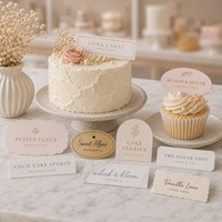 Décoration de gâteau en papier avec logo personnalisé, inserts de carte personnalisés pour gâteaux de mariage, anniversaire et fêtes de pâtisserie