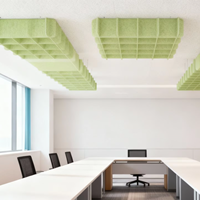 Panneau acoustique suspendu en feutre absorbant insonorisant décoratif pour hôtel moderne 100% polyester