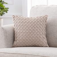 Housse de coussin décorative carrée moderne en velours texturé blanc cassé, technique de couture en polyester pelucheux