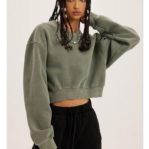 เสื้อฮู้ดผ้าเทอร์รี่แบบสวมหัวสำหรับผู้หญิงโอเวอร์ไซส์ทรงหลวมมีฮู้ดกำหนดได้เองสำหรับฤดูใบไม้ผลิ - Product Image 3