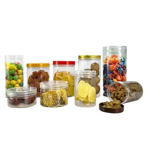 Pots à épices en plastique cosmétiques stockés de stockage d'emballage alimentaire clair d'animal familier