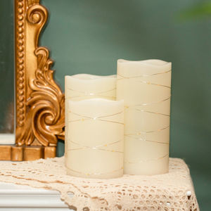 מכירה לוהטת מחרוזת אורות מותאם אישית שנהב אמיתי שעוות עמוד דקורטיבי מנורות led נרות סט - Product Image 3