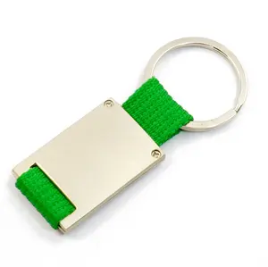 उचित मूल्य चाबी का गुच्छा नायलॉन डोरी मिनी कंटेनर चाबी का गुच्छा आयत धातु चाबी का गुच्छा