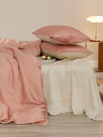 Parure de lit 100% bambou, draps de luxe, couleur unie, collection de literie