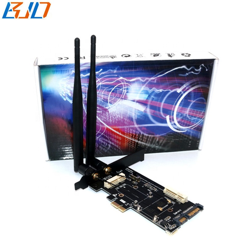 2 in 1 PCIE A PCIE 1x MSATA A SATA3 Scheda Adattatore di Conversione Con Piccolo Slot Per PC Wifi /3G/Msata Dischi