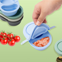 Récipient à collation en silicone pliable avec couvercle Double compartiment conteneur à collation petite boîte à collation alimentaire pour pique-nique de bureau de voyage