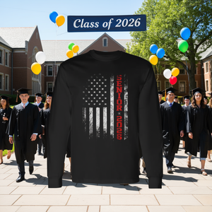 T-shirt à manches longues avec drapeau américain pour seniors 2026, classe de diplômés 2026 - Product Image 3