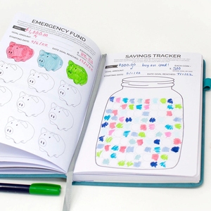 Carnet de <span class=keywords><strong>budget</strong></span> et de planification financière mensuelle A5 personnalisé en cuir rigide, planificateur d'entreprise, coffret cadeau pour documents - Product Image 4