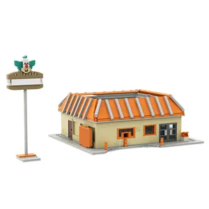 Goldmoc Street View Building block Toy MOC-132733 The Simpsons Krusty Burger Puzzle fai da te Building Blocks Brick Toy