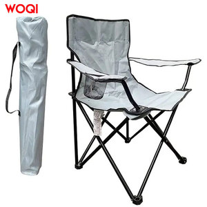 เก้าอี้พับพกพาสำหรับกิจกรรมกลางแจ้ง Woqi น้ำหนักเบา เหมาะสำหรับชายหาด พร้อมกระเป๋าสำหรับพกพา สำหรับการตั้งแคมป์และการเดินทาง สีเทา - Product Image 1