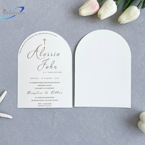 Carte d'invitation de mariage de luxe en carton 3x3 avec enveloppe, impression typographique - Product Image 2