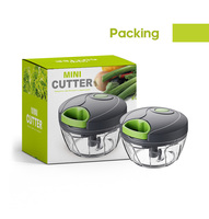 Mini hachoir à légumes et à viande en plastique écologique portable pour piment et ail outil manuel rapide et facile