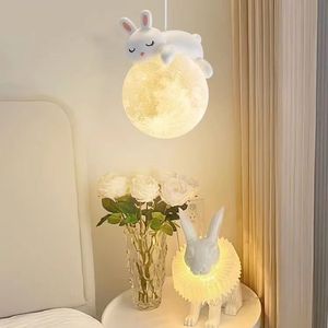 โคมไฟแขวนรูปกระต่าย Hakuyue สีครีม สำหรับห้องนอน ห้องนั่งเล่น โคมไฟตกแต่ง - Product Image 2