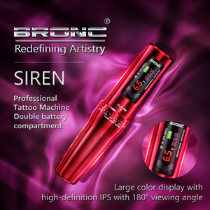 BRONC SIREN 2 pièces batterie Machine à tatouer sans fil stylo sans fil à course réglable pour SMP et <span class=keywords><strong>tatouage</strong></span> - Product Image 2