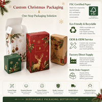 Boîte en carton pliable personnalisée pour Noël avec logo pour cosmétiques, bonbons, biscuits, cadeaux, emballage de vente au détail pour les fêtes