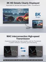 Kabel USB-C ke Type-C 240W48V5A PD Pengisian Cepat Transfer Data 80GB Kabel Kepang 16K untuk Perangkat Thunderbolt5/4 MacBook Samsung