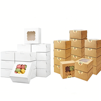 Boîtes à Dessert Roses avec Fenêtre en Gros, Emballage de Pâtisserie Multi-Tailles, Boîtes Cadeaux pour Éclairs, Gâteaux, Pâtisseries, pour Cafés et Pâtisseries