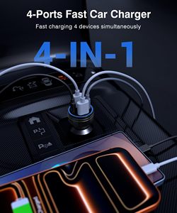 อะแดปเตอร์ชาร์จในรถยนต์ HYTO 4-in-1 63W PD+QC3.0 ชาร์จเร็ว พร้อมสาย USB-C ยาว 1 เมตร สำหรับอุปกรณ์ <span class=keywords><strong>iPhone</strong></span> และ Android - Product Image 3