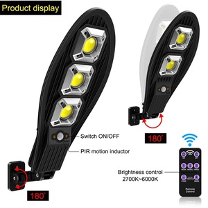 Solar Outdoor <b>LED</b> Wall <b>Light</b> 30W Waterproof <b>Motion</b> <b>Sensor</b> Garden Lamp with Remote Control - Product Image 5
