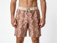 Shorts de bain YILONG pour hommes à imprimé floral, séchage rapide, taille plate, cordon de serrage, pour la plage