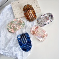Nouvelle pince à cheveux plate ovale en forme d'arc en acétate coloré, 9,3 cm, barrette, accessoires de cheveux personnalisés pour femmes