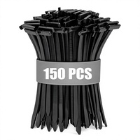 Lot de 150 attaches-câbles en nylon robustes de type T, clips de retenue à broche poussoir, rivets en plastique autobloquants pour l'automobile