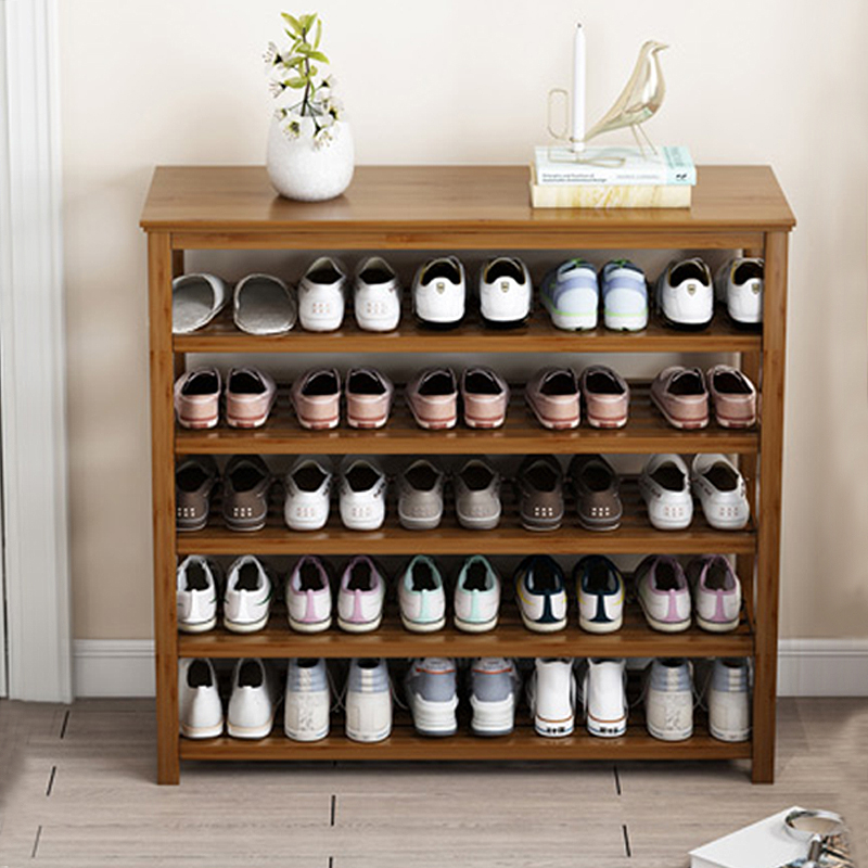 Пользовательский вход украшение для дома из натурального бамбука Полка для хранения обуви полка Многоуровневая полка для обуви