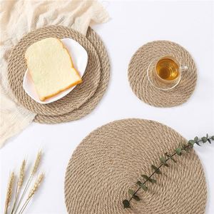 Napperons tissés ronds, napperons en jute naturel, napperons en herbe pour la vente en gros - Product Image 3