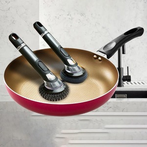 Brosse de nettoyage pour cuisine, casseroles, poêles, évier, vaisselle, avec distributeur de savon intégré - Product Image 2