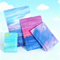 Sachets plats en Mylar de qualité alimentaire, thermoscellables, pour échantillons de masques, bijoux, ou sachets surprises, avec motif paysage aquatique.