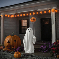 Décorations de fête d'Halloween pour adultes, jolies statues fantômes en résine, décorations de table lumineuses à piles