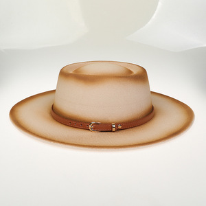 Nuevo sombrero de Nailon/algodón/metálico para caballero, logotipo de cabeza de toro de Metal, parte superior plana, corona texturizada, ala curva, sombrero Derby británico para fiesta - Product Image 3