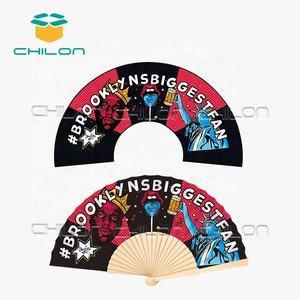 Customized <b>Wooden</b> Folding Bamboo Hand Fan With Pouch - Product Image 6