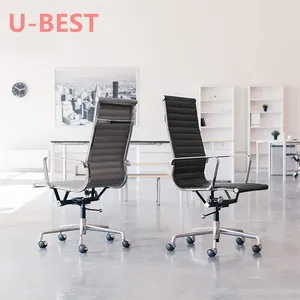 Chaise de bureau classique U-BEST avec pieds en alliage d'aluminium, chaise de jeu pivotante à hauteur réglable, chaise d'ordinateur de travail