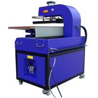 Presse à Chaud Pneumatique Double Station 40x50/40/60, Presse à Plat Automatique avec Deux Tables de Travail pour Usage Domestique et Industriel