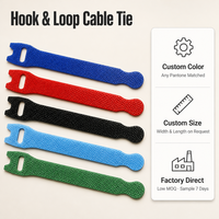 Attache-câble auto-agrippante personnalisable avec logo, réutilisable, en nylon et polyester, multicolore, type T, pour la gestion des câbles, vente en gros