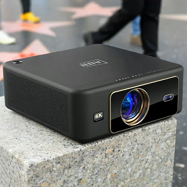 Portable Mini Android 12 1080p 4K LED Home Theater Smart TV Projector 1400 Lumens Short Throw DLP Auto Keystone 3D Ready
