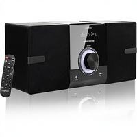 Système stéréo compact avec haut-parleurs, lecteur CD, radio FM, entrée AUX, entrée USB, prise casque, technologie DSP, télécommande, 30W, son cristallin, pour la maison