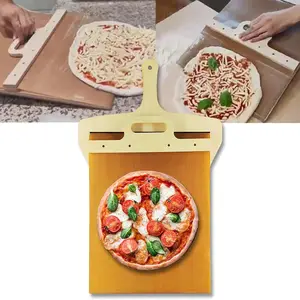 핫 세일 슬라이딩 피자 껍질 전송 완벽하게 팔라 피자 스콜리볼레 피자 나무 삽 손잡이