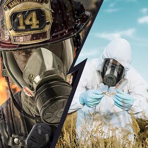 Masker Respirator Wajah Penuh yang Dapat Digunakan Kembali dengan <span class=keywords><strong>Filter</strong></span> Karbon Aktif <span class=keywords><strong>40mm</strong></span> Kapas untuk Bertahan Hidup - Debu Nuklir dan Bahan Kimia - Product Image 6
