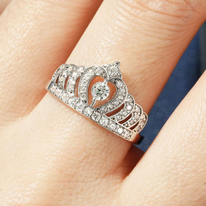 Nuovo Anello Corona da Regina con Fiore e Decorazioni Iced Out, per Matrimoni, Hip Hop, Moda, per Donne - Product Image 5