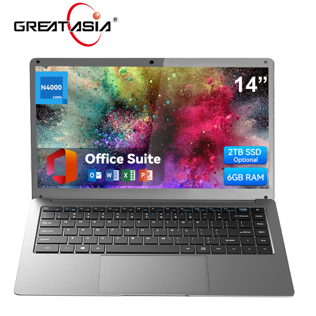 GreatAsia 14-Inch Laptop Notebook 6GB RAM 1TB ROM Intel Celeron Computadora Portatil Netbooks Stock Fast Delivery Student
