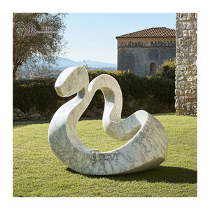 Villa giardino all'aperto statua di pietra scultura di serpente di marmo scultura - Product Image 3
