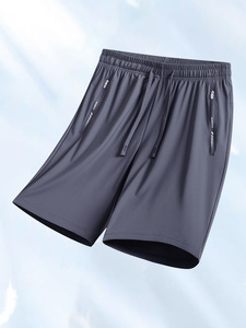 Pantalones cortos deportivos de seda helada de fabricante, pantalones cortos de secado rápido para hombre informales de talla grande elásticos sueltos de verano - Product Image 3